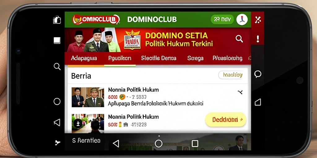 Tampilan antarmuka utama aplikasi DOMINOCLUB yang informatif.