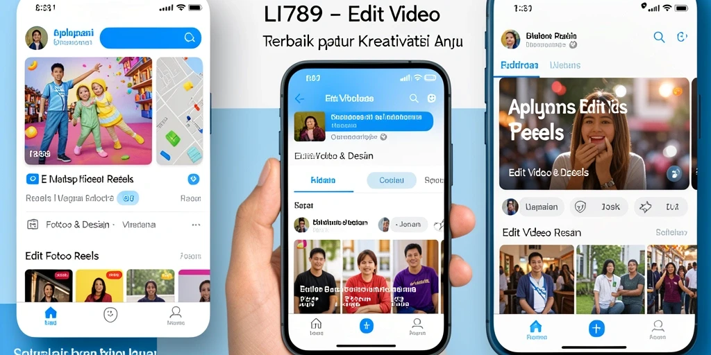 Tampilan antarmuka LI789 untuk editing video reels yang intuitif dan menarik.