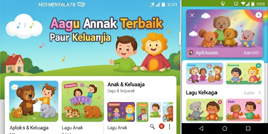 Tampilan antarmuka aplikasi MENYALA78 yang penuh warna dan interaktif.