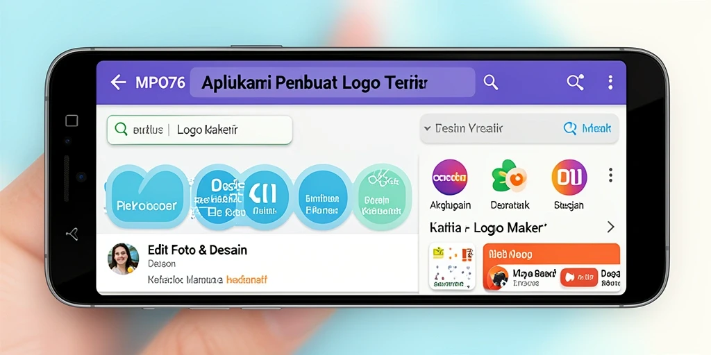 Screenshot aplikasi MPO76 menampilkan fungsi pembuatan logo yang mudah dan intuitif.