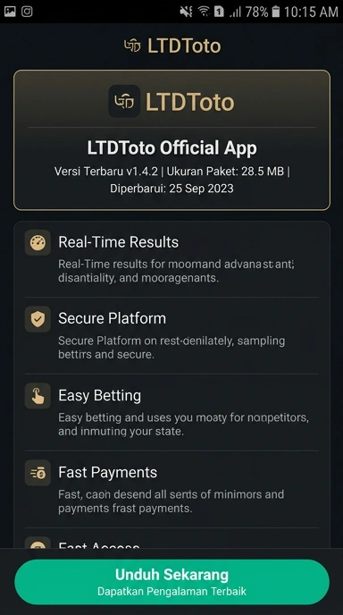 Tampilan halaman APK ltdtoto