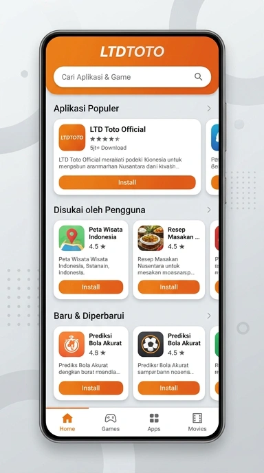 Tampilan katalog aplikasi ltdtoto