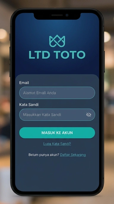 Tampilan halaman login ltdtoto
